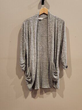 Rennes Heather Gray Open Front Cardigan Womens Large